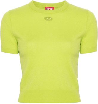 Diesel M-Arga ribbed T-shirt - women - Wool/Cashmere - M - Green