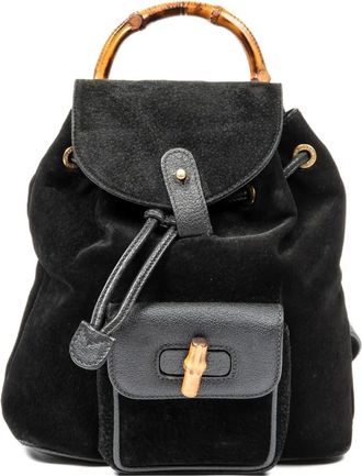 Gucci Zaino con manico in bamb&ugrave; - Nero