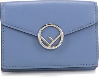 Fendi Blue Leather Wallet (Tri-Fold) (Pre-Owned)