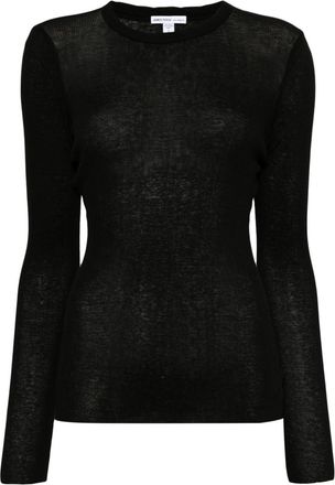 James Perse long-sleeve ribbed sweater - women - Cotton/Cashmere - 1 - Black