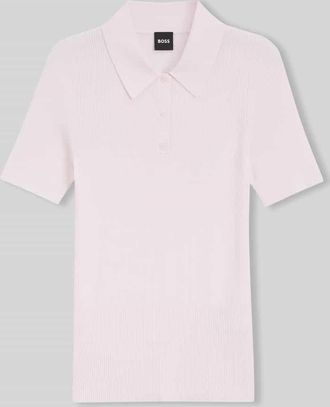 HUGO BOSS Slim Fit Poloshirt aus Rippstrick in Rose, Gr&ouml;&szlig;e XXL