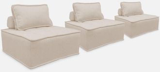 Sweeek Sof&aacute; Modular En Tela Lisa, 3 Plazas