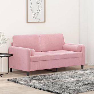 vidaXL Sof&aacute; De 2 Plazas Con Cojines Terciopelo Rosa 140 Cm Vidaxl