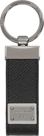 Dolce & Gabbana Mens Leather Keyring, Black Calf Keyrings & Chains