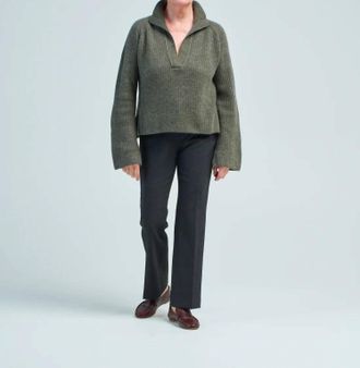 PESERICO Crop Flare Pants In Graphite