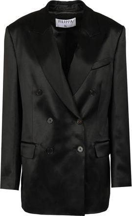 Filippa K Double-Breasted Blazer - Dames - Blazers - Zwart - M - Jassen
