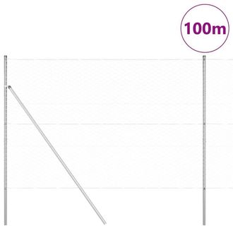 Berkfield Home Hexagon Fence 1.5x100 m Galvanised Steel in Silver