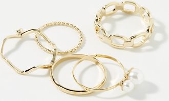 Simons Womens Varied minimalist rings Set of 5