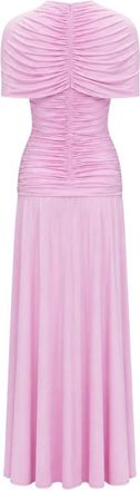 Self Portrait Ruched Maxi Jurk - Dames - Feestkleedjes - Roze - 2XS - Kleedjes