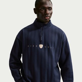 Nike Mens Fairway Fresh Therma-FIT Oversized 1/2-Zip Golf Top in Blue | II0770-419