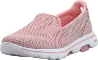 Skechers Womens GO Walk 5-15901 Sneaker, Light Pink, 10 M US