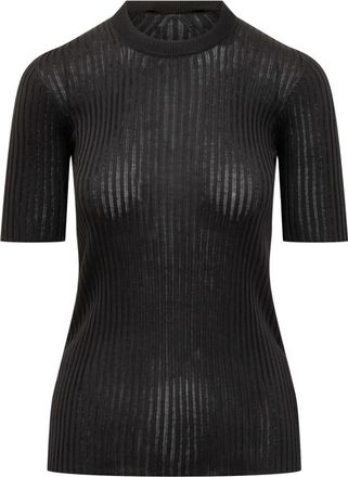 Jil Sander Black Knitted Crew Neck T-Shirt