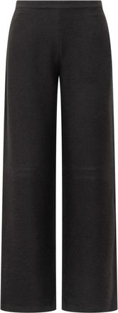 Emporio Armani ASV Embossed Textured Jersey Palazzo Broek - Dames - Wijde Broeken - Zwart - S - Katoen - Broeken