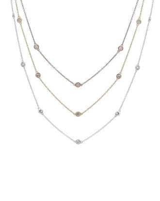 Diana M. Jewels Fine Jewelry 14K Tri-Tone 2.10 Ct. Tw. Diamond Necklace
