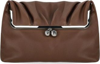 Max Mara Pasticcino Slalom Clutch Bag - Dames - Clutches - Bruin - ONE Size - Leer - Tassen