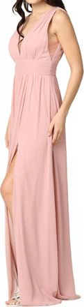 EVA V-Neck Gown In Dusty Rose