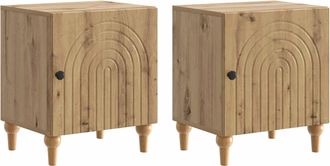 vidaXL Armario De Noche 2 Uds. Roble Artisan 43 X 34,5 X 50 Cm Vidaxl