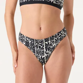 Roxy Womens Geo Flower Hipster Bikini Swimsuit Bottoms Black XXL