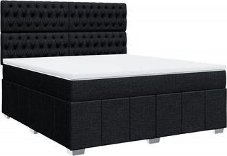 vidaXL Vidaxl - Cama Box Spring Con Colch&oacute;n Tela Negro 180x200 Cm