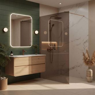 Rea Pared De La Ducha Rea Flexi Brown Brush Copper 140