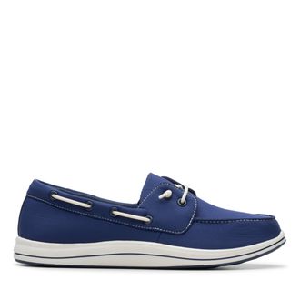 Clarks Womens Athleisure Boat Shoe, Navy Textile, 5.5