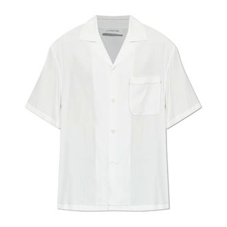 Lanvin Short Sleeve Shirts, male, White, Size: 2XL Shirt with Mother and Daughter Print on the Back