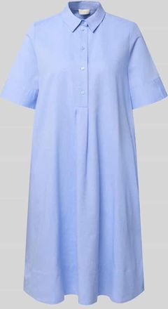 Milano Milano Italy Knielanges Hemdblusenkleid aus reiner Baumwolle in Hellblau, Gr&ouml;&szlig;e 34