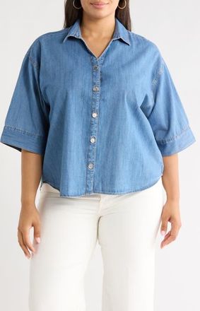 Beach Lunch Lounge Kindell Chambray Top in Medium Wash at Nordstrom, Size 2X
