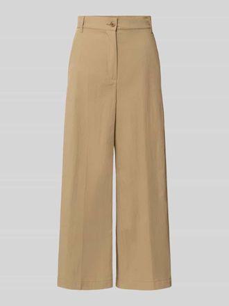 Max Mara Wide Leg Hose aus Baumwoll-Mix in Hellbraun, Gr&ouml;&szlig;e 34