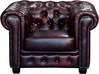 VENTE-UNIQUE.COM Sill&oacute;n cl&aacute;sico piel flor granate
