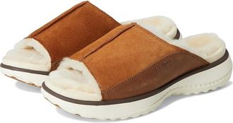 L.L.Bean Freeport Shearling Slide Womens Slippers Saddle : 10 B - Medium, Leather/Suede