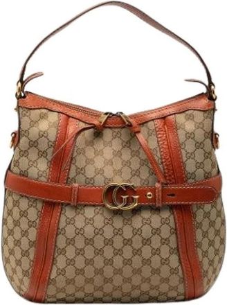 Gucci Pre-owned Satchel - Dames - Vintage Schoudertas - Bruin - ONE Size - Leer - Vintage