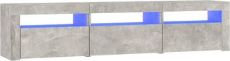 vidaXL Vidaxl - Mueble De Tv Con Luces Led Gris Hormig&oacute;n 180x35x40 Cm