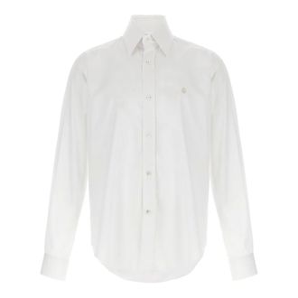 Alexander McQueen Overhemden, Heren, Wit, M, Katoen, Skull Shirt