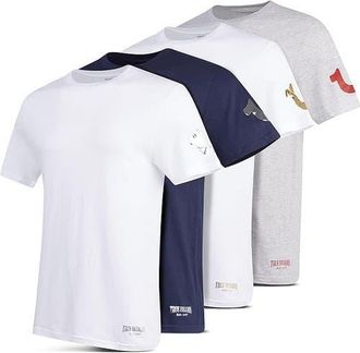 True Religion Crew Neck Undershirts 4 Pack in White/white/heather Grey/navy at Nordstrom, Size Xx-Large