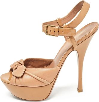 Saint Laurent Sandali in pelle 100mm - Toni neutri