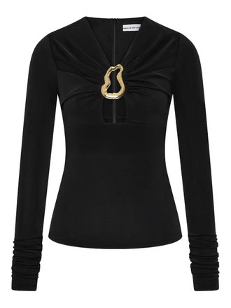 Rebecca Vallance Mischa top met uitgesneden gesp - Zwart