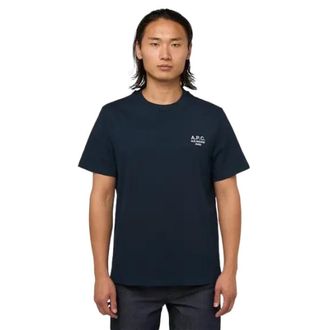 A.P.C. T-Shirts, male, Blue, Size: XL Standard Rue Madame T-Shirt