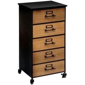 Atmosphera Chiffoniera nera baris 5 cassetti Atmosphera cr&eacute;ateur dint&eacute;rieur