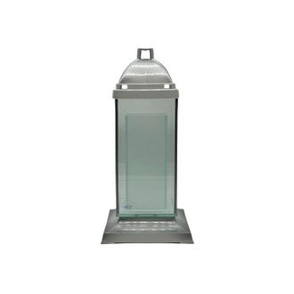 OEM Columna Torre De Cristal - 2 Rectangulares / Blanco Y Plata / 1 Pieza