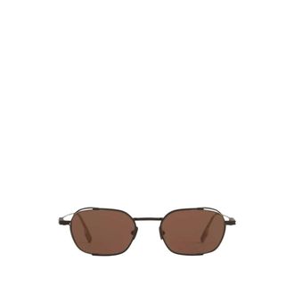 Ermenegildo Zegna Accessoires, Heren, Bruin, ONE Size, Ez 0296 Metal Zonnebril