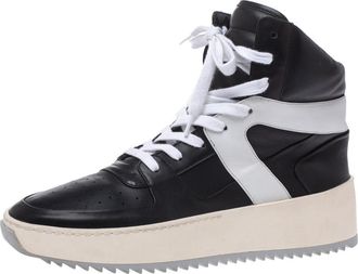 Fear of God Black/white Leather Basketball High Top Sneakers
