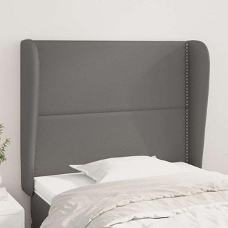 vidaXL Cabecero Con Orejas Cuero Sint&eacute;tico Gris 103x23x118/128cm Vidaxl