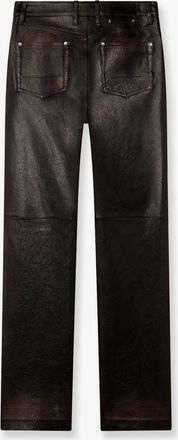 Golden Goose Womens Trousers Peg Leather Brown