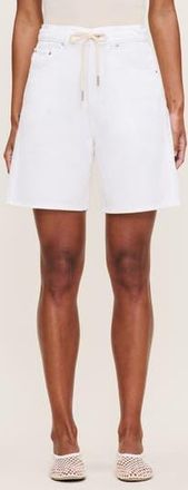 DL1961 Taylor Drawstring High Waist Denim Shorts in White Drawcord at Nordstrom Rack, Size 32