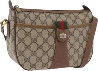Gucci Pre-owned Cross Body Bags, female, Beige, Size: ONE SIZE Pre-owned Vintage GG Canvas Shoulder Bag