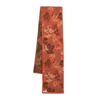 ERL Erl, Accessoires, Heren, Oranje, ONE Size, Leer, Round Neck Jacquard Scarf Knit