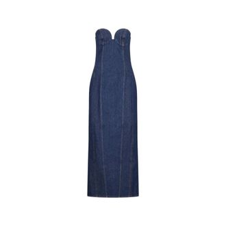 Magda Butrym Maxi Dresses, female, Blue, Size: 2XS Denim Midi Dress