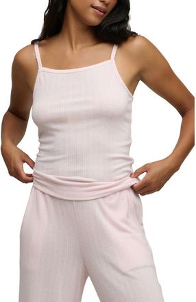 Barefoot Dreams Scalloped Pointelle Tank in Pink Sand at Nordstrom, Size X-Small
