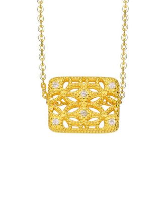 Genevive 14K Plated Cz Classic Necklace